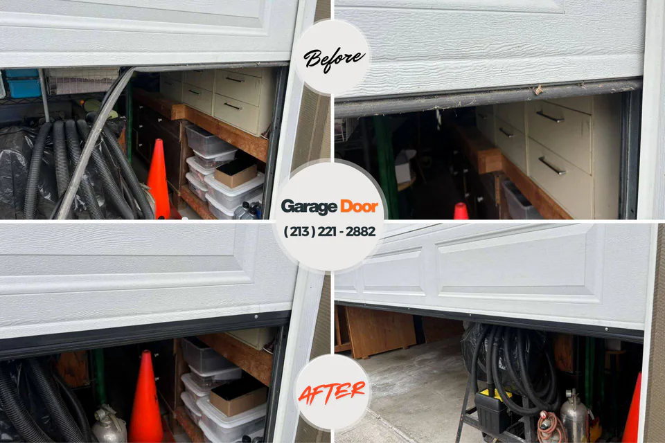 Before and after: garage door repair Louisville, NE